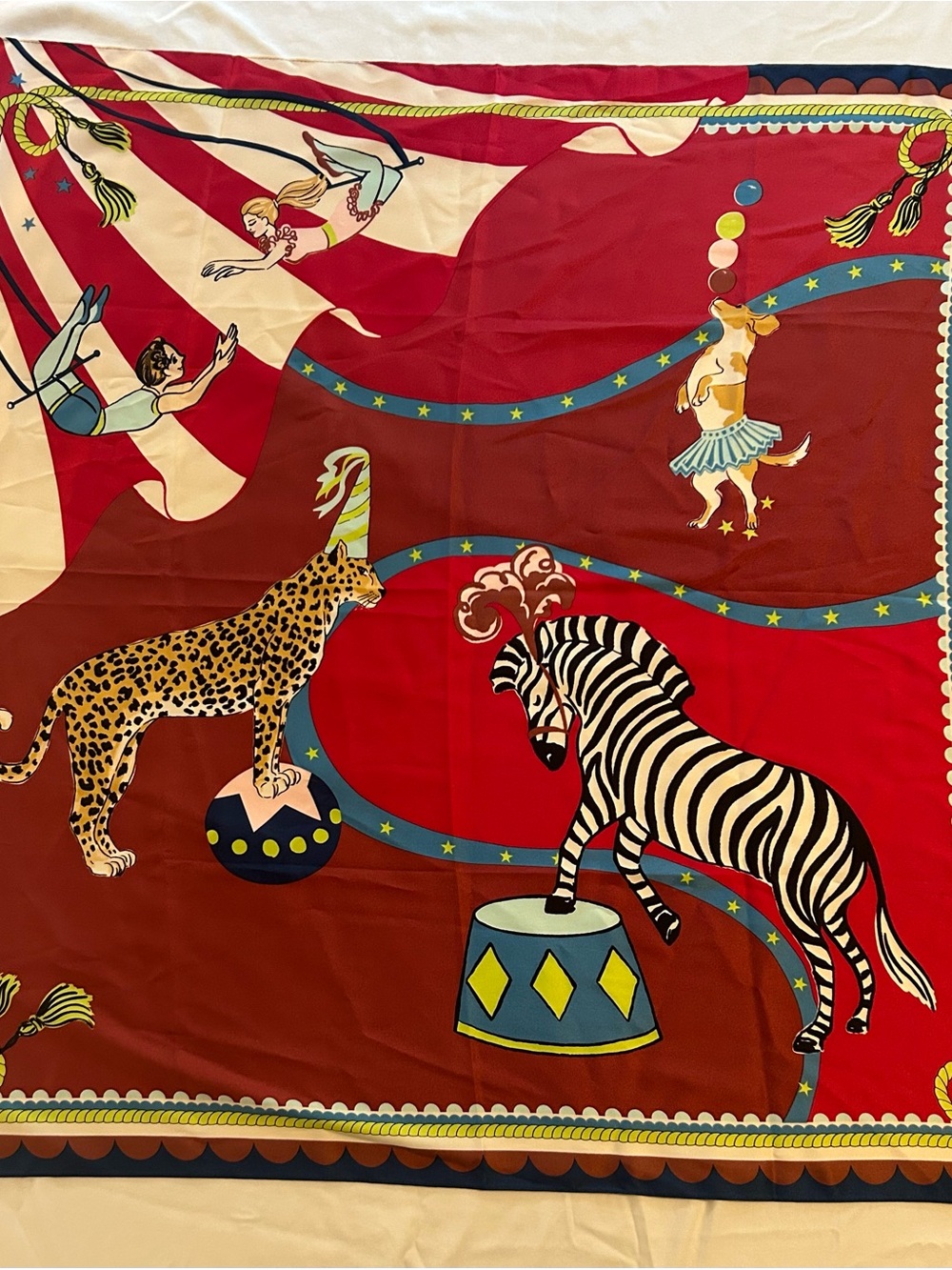 LOFT Red and Cream Circus Animal Tapestry